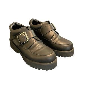 UNIF Women's 90s Black Class Shoe Buckle Platform Shoes Size 9 Y2K Grunge